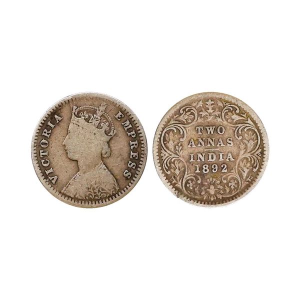 Victoria Empress, Silver 2 Annas, 1892