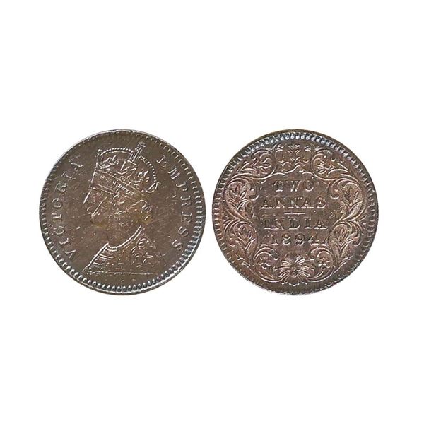 Victoria Empress, Silver 2 Anna, 1894