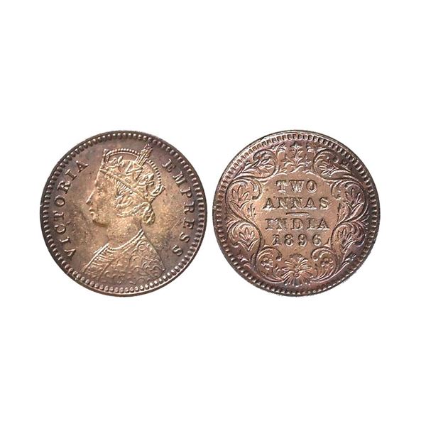 Victoria Empress, Silver 2 Anna, 1896