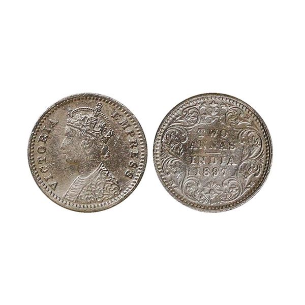 Victoria Empress, Silver 2 Anna, 1897