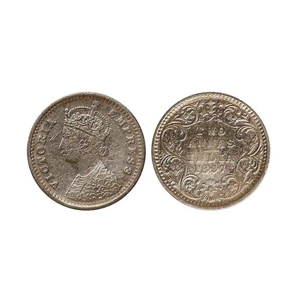 Victoria Empress, Silver 2 Anna, 1897