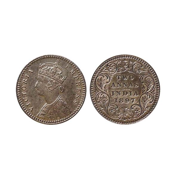 Victoria Empress, Silver 2 Anna, 1897
