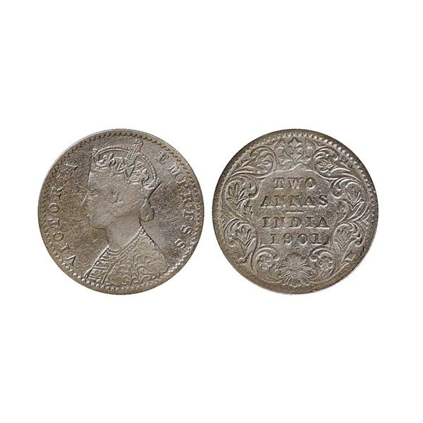 Victoria Empress, Silver 2 Anna, 1901