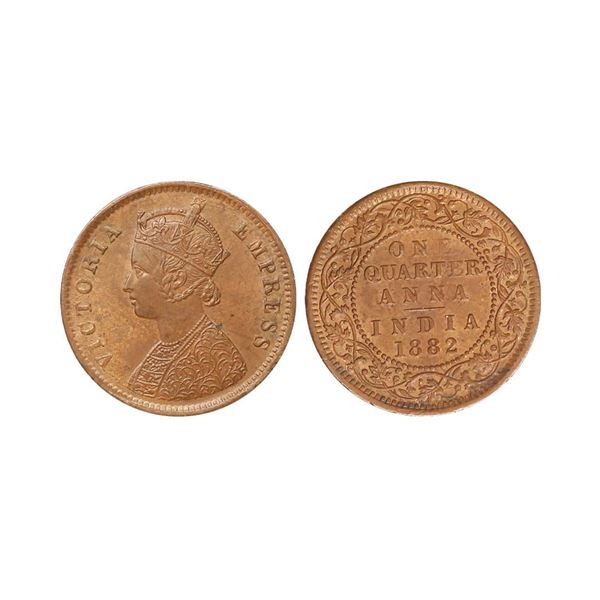 Victoria Empress, Copper 1/4 Anna, 1882