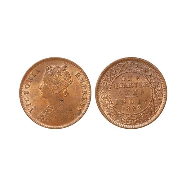 Victoria Empress, Copper 1/4 Anna, 1892