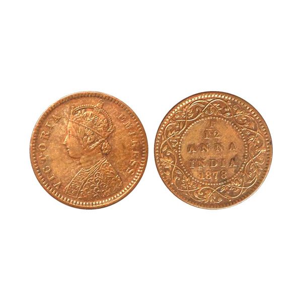 Victoria Empress, Copper 1/12 Anna, 1878, Calcutta Mint,