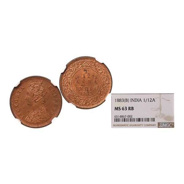 Victoria Empress, Copper 1/12 Anna, 1883