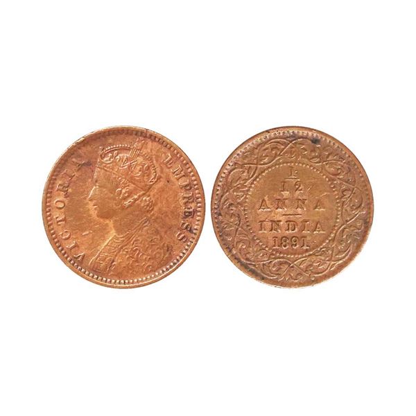 Victoria Empress, Copper 1/12 Anna, 1891, Calcutta Mint
