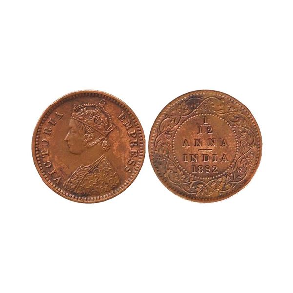 Victoria Empress, Copper 1/12 Anna, 1892