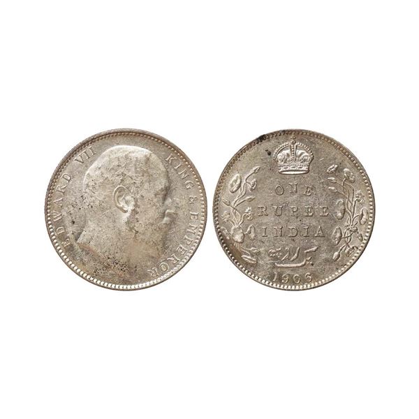 Edward VII King & Emperor, Silver Rupee, 1906