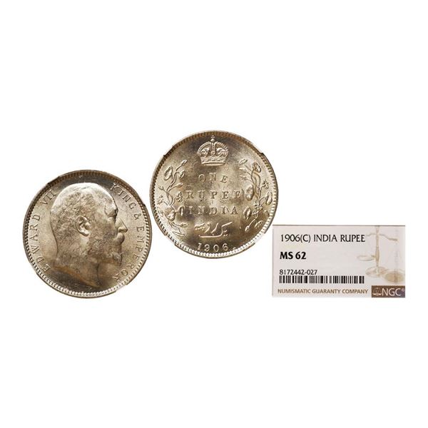 Edward VII King & Emperor, Silver Rupee, 1906