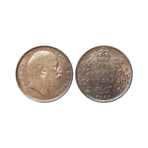 Edward VII King & Emperor, Silver Rupee, 1907