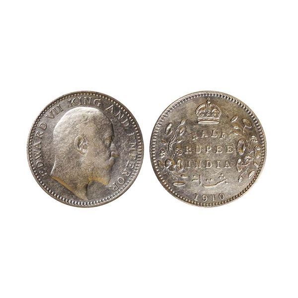 Edward VII King & Emperor, Silver 1/2 Rupee, 1910