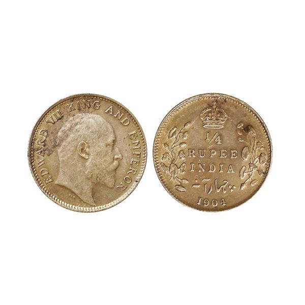 Edward VII King & Emperor, Silver 1/4 Rupee, 1904