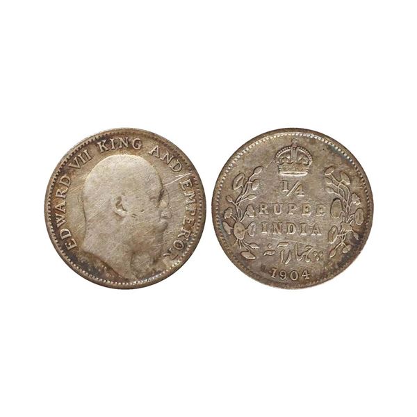 Edward VII King & Emperor, Silver 1/4 Rupee, 1904