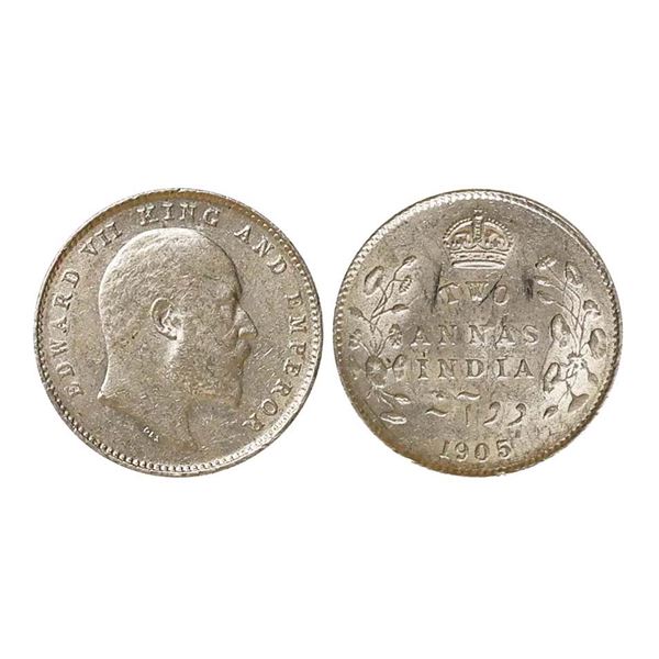 Edward VII King & Emperor, Silver 2 Annas, 1905