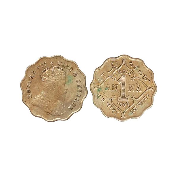 Edward VII King & Emperor, Copper - Nickel 1 Anna, 1907