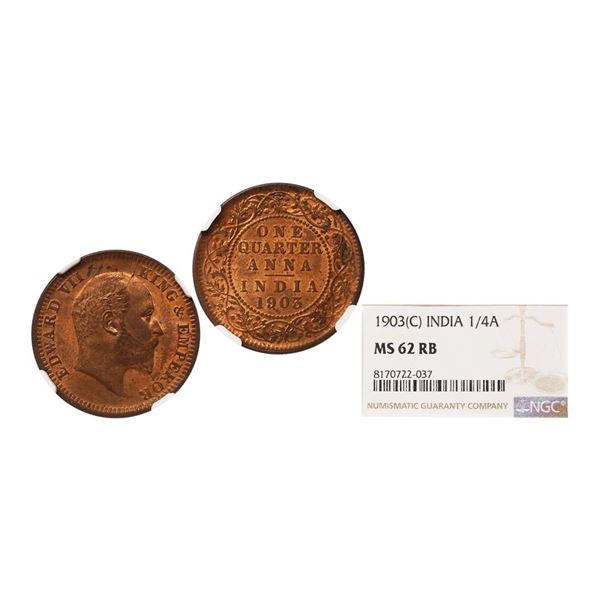 Edward VII King & Emperor, Copper 1/4 Anna, 1903