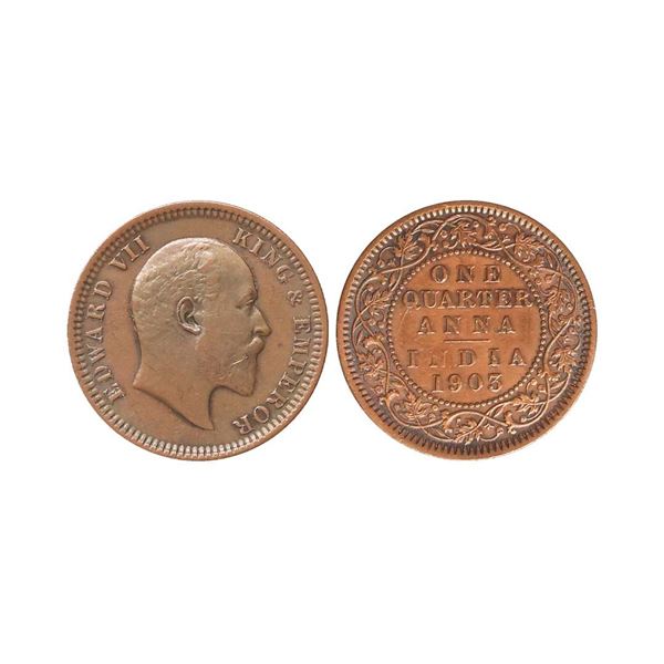 Edward VII King & Emperor, Copper 1/4 Anna, 1903