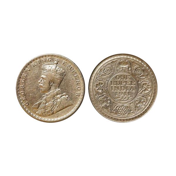 George V King Emperor, Silver Rupee, 1911,