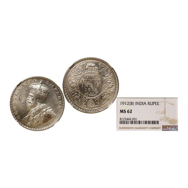 George V King Emperor, Silver Rupee, 1912