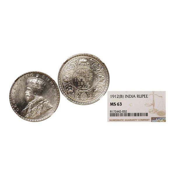 George V King Emperor, Silver Rupee, 1912,