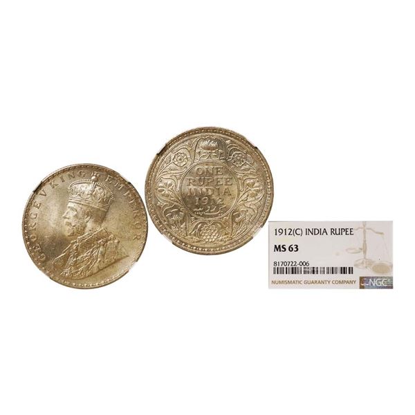 George V King Emperor, Silver Rupee, 1912
