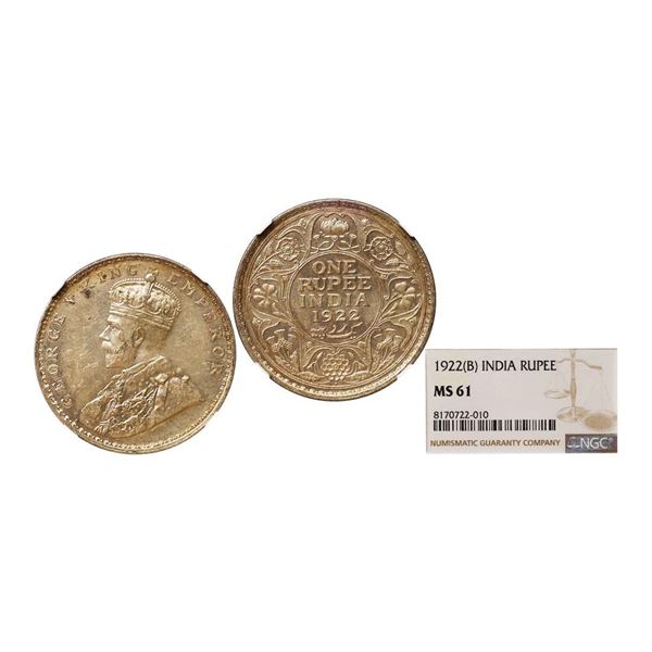 George V King Emperor, Silver Rupee, 1922