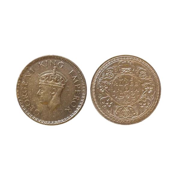 George VI King Emperor, 52% Silver Rupee, 1943
