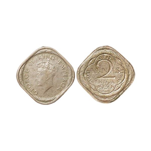George VI King Emperor, Copper - Nickel 2 Annas, 1939