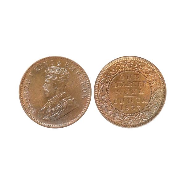 George VI King Emperor, Bronze 1/4 Anna, 1933