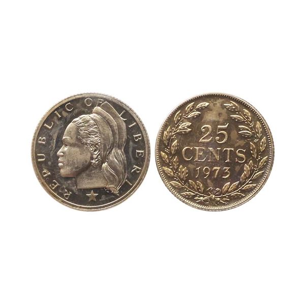 Liberia, Copper-Nickel, 25 cents, 1973