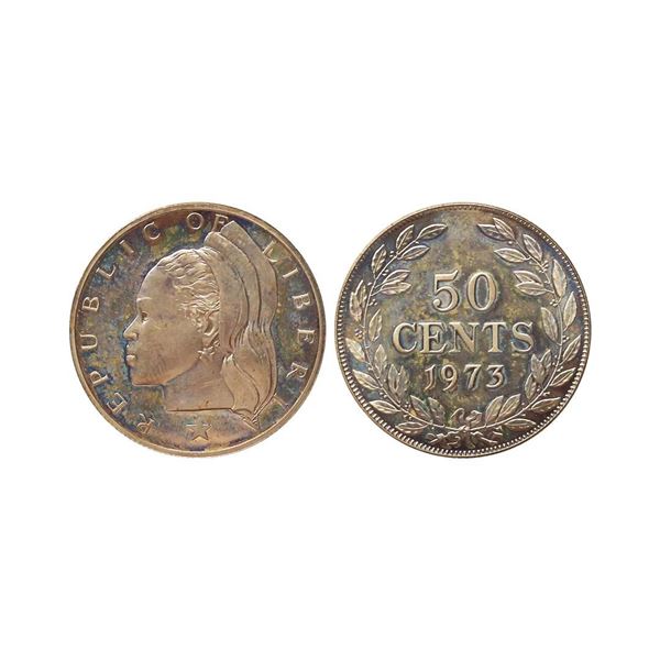 Liberia, Copper-Nickel, 50 cents, 1973