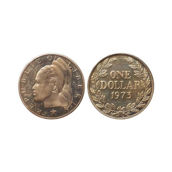 Liberia, Copper-Nickel, one dollar, 1973,
