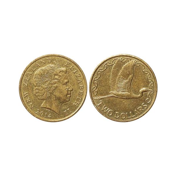 New Zealand, Aluminium-Bronze, Two dollar in the name of Queen Elizabeth II, 2014,