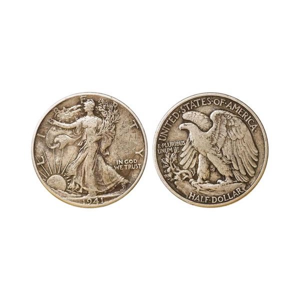 United States, 1941, Walking Liberty, Silver 1/2 Dollar