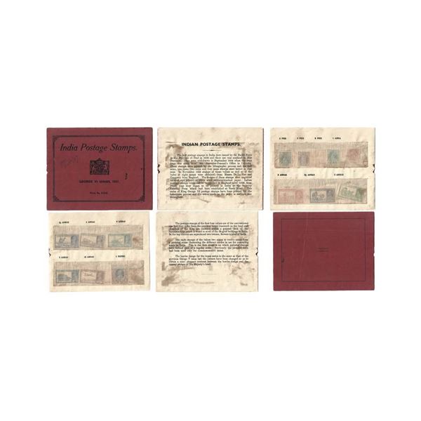 Indian Postage Stamps Book, George VI Series, 1937, Stamps 13 Variant of 3, 6, 9 Pies, 1 Anna, 2, 2½