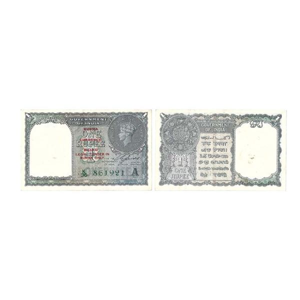 Burma, George VI, Rupee 1, 1940, signed C. E. Jones,  Series No.: K36 861921