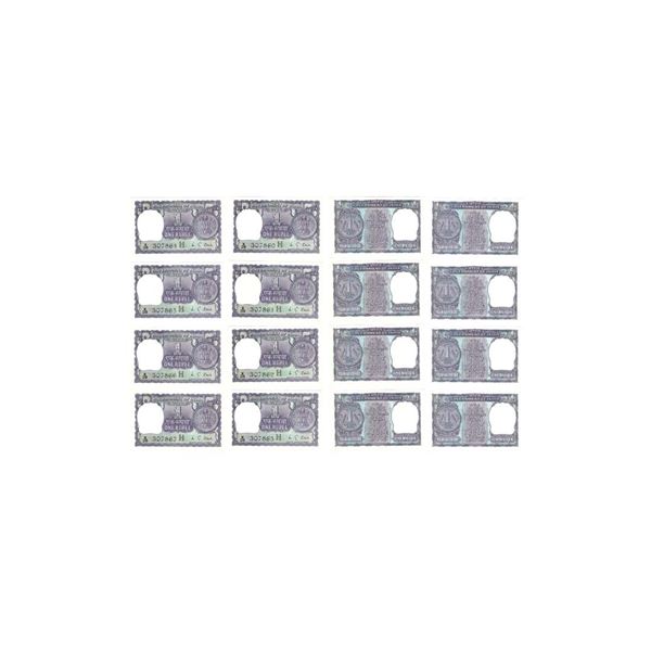 1 Rupees, Set of 10 notes, Serial no.: X39 "307860" to "307869