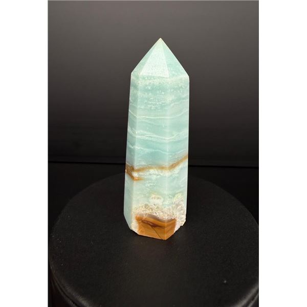 Caribbean Blue Calcite Crystal Tower Obelisk