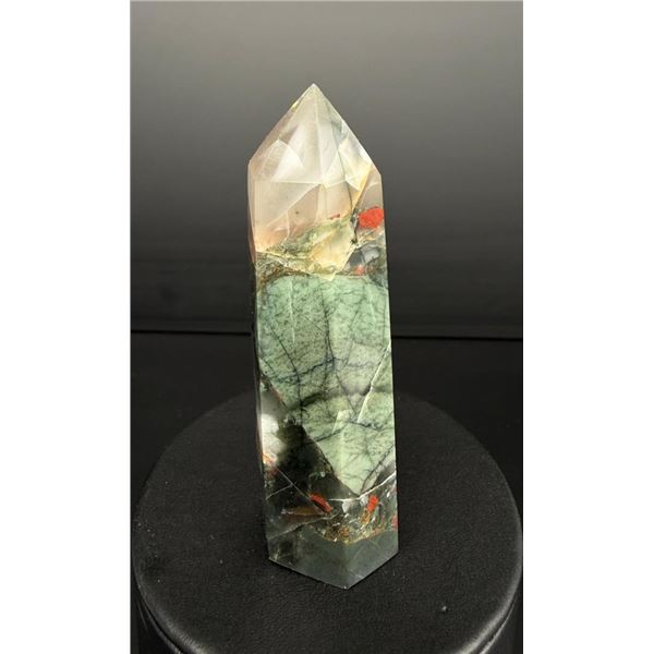African Bloodstone Crystal Obelisk Tower