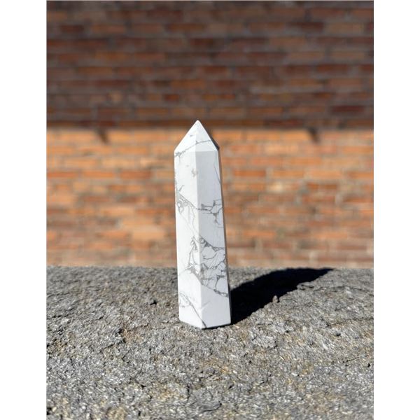 Howlite Crystal Obelisk Tower