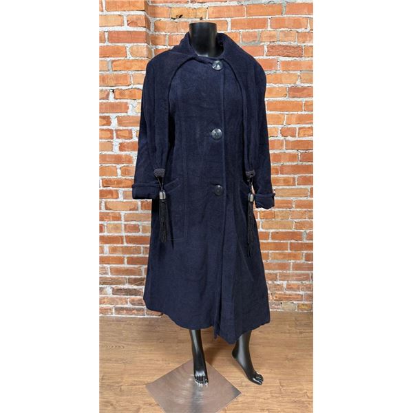 Vintage Navy Blue Swing Jacket Coat