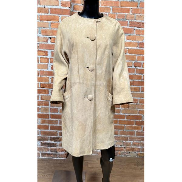 Vintage Suede Leather Womens Jacket Coat