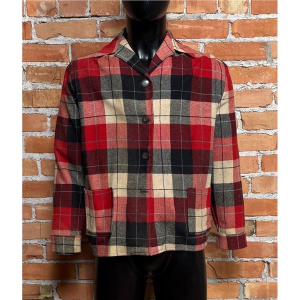 Vintage 1950s Shadow Plaid Wool Shirt