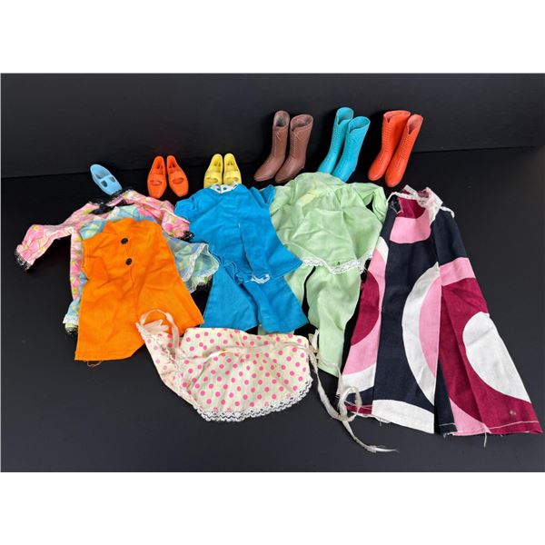 Collection of Vintage Barbie Doll Clothing Shoes