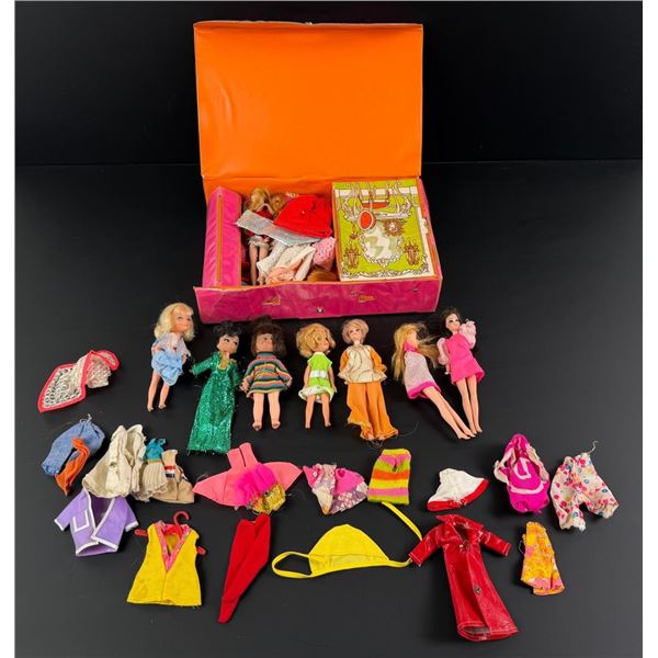 1970s Topper Toys Dawn Dolls and Case