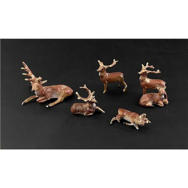 Mid Century Miniature Cast Lead Deer Figures