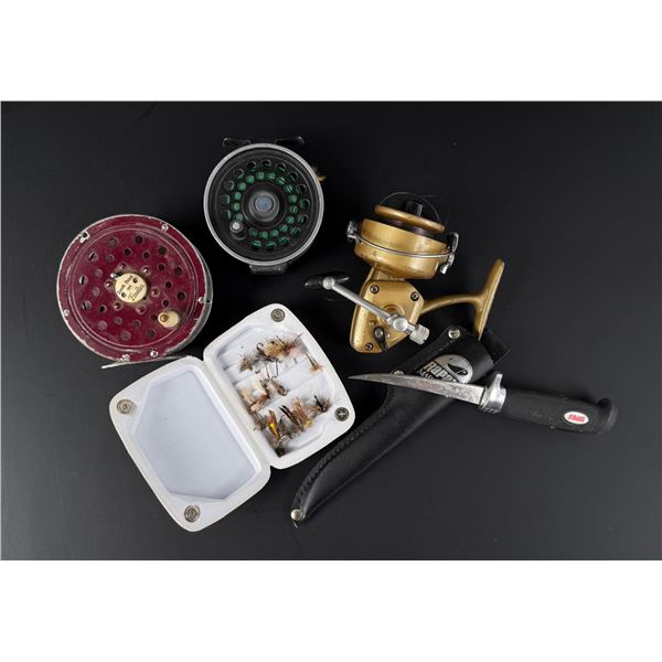 Collection of Fishing Reels Knife Flies