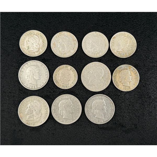 19th Century Argentina and Swiss Coins